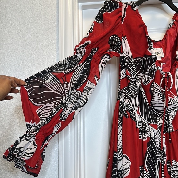 Women’s Autumn Adeigbo Fleur Butterfly red Dress Sz 6 Free People look - Picture 10 of 16
